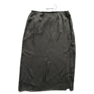 Theory Livny Drapey Satin Beaded Trim Silk Skirt 2